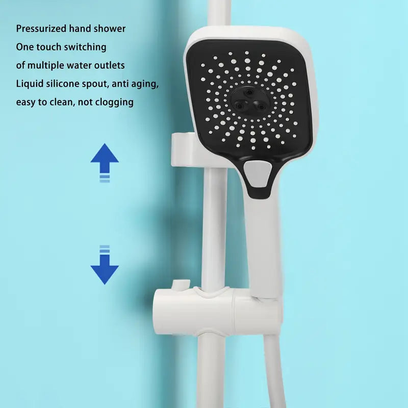 Bathroom Shower Mixer Set Featuring a Piano Key Design, Includes a Hot And Cold