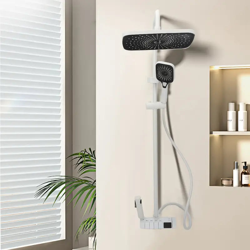Bathroom Shower Mixer Set Featuring a Piano Key Design, Includes a Hot And Cold