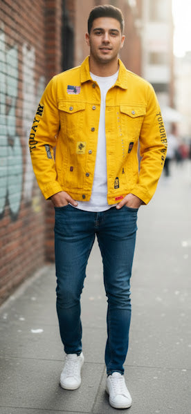 men denim jacket size L