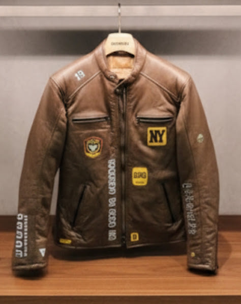 new leather jacket new with tags  by john finnin