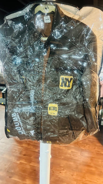 new leather jacket new with tags  by john finnin