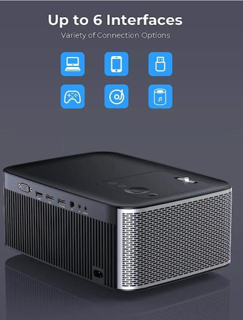 4K Projector with WiFi and Bluetooth, TURBOAMP 5G Native 1080P Movie Projector